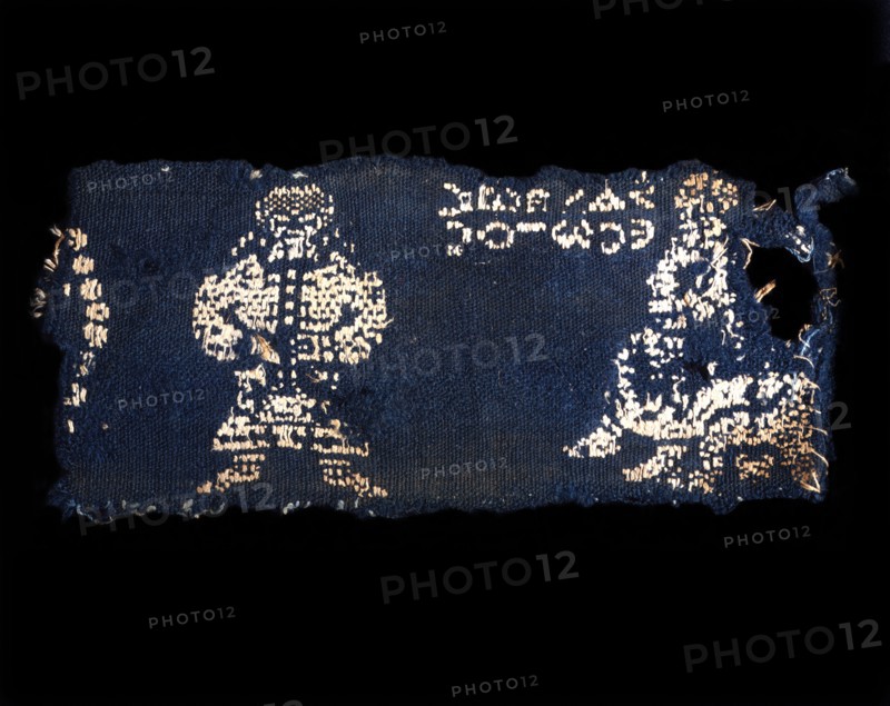 Section of fabric from the Coptic era: Figures of Aesop and Xanthos