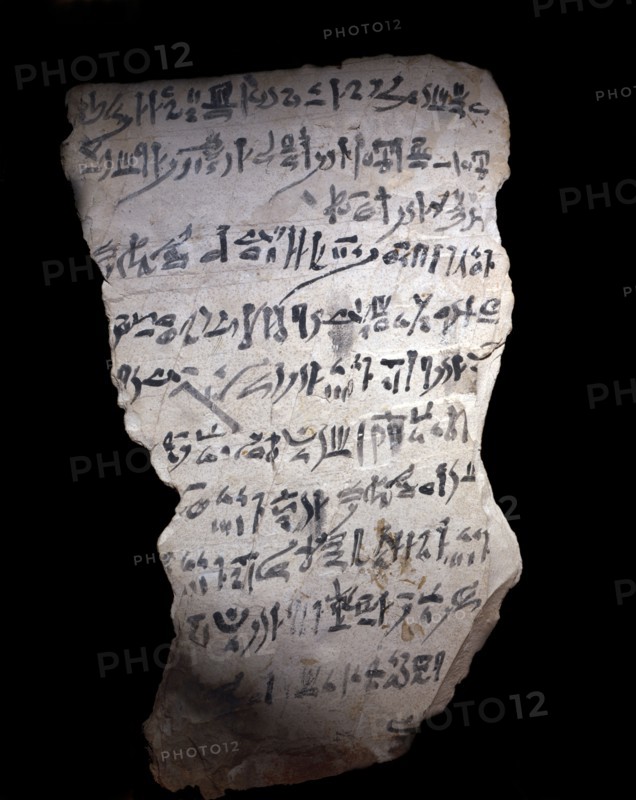 Ostraka (piece of stone) used instead of papyrus