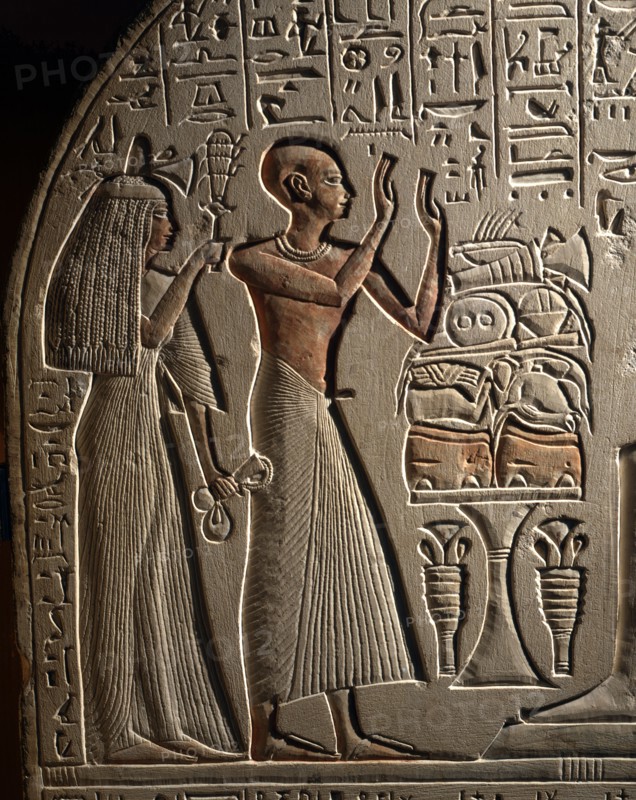 Detail: Stele for the late Ramose, "Head of the Pharaoh's servants"