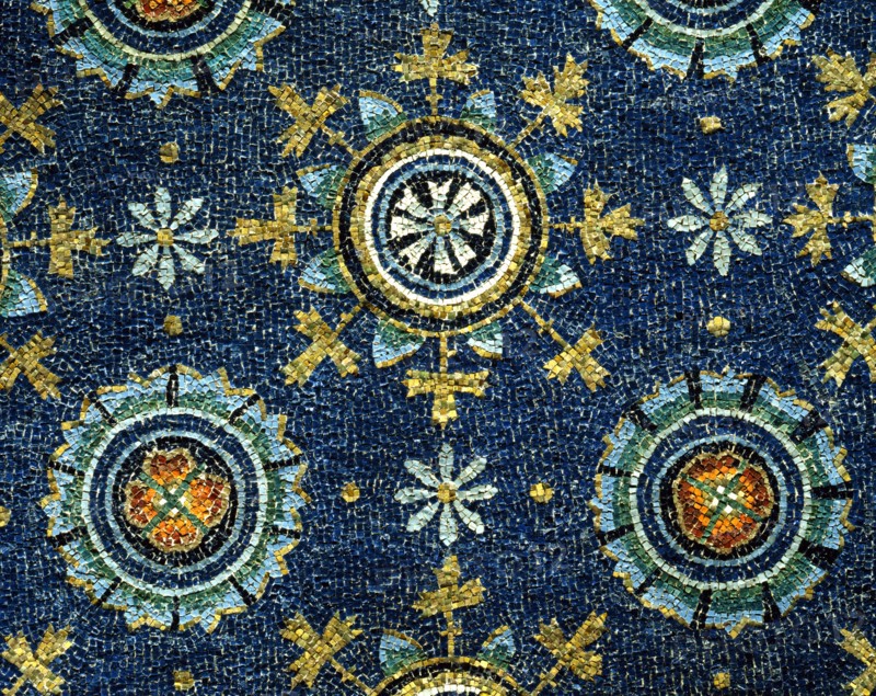 Mausolée de Galla Placidia à Ravenne : voûte étoilée (détail)