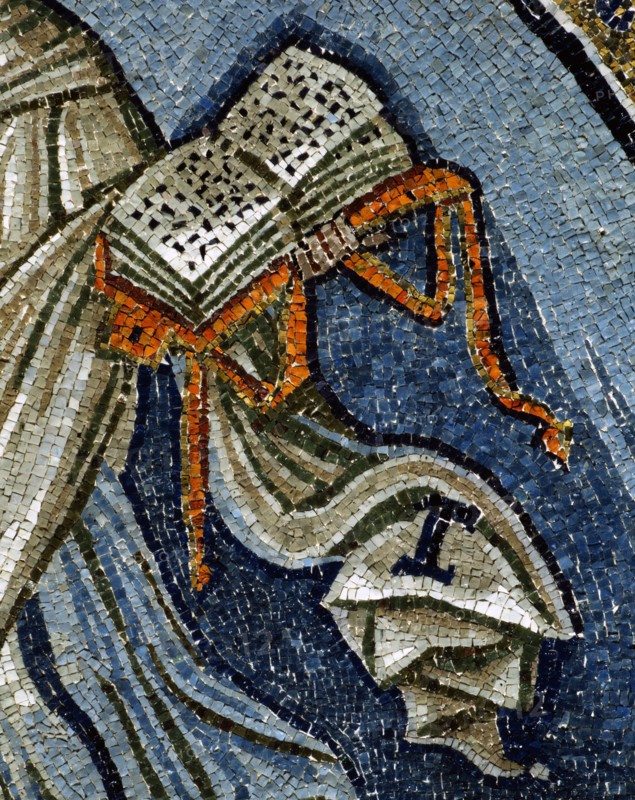 Mausolée de Galla Placidia à Ravenne : lunette du martyre de saint Laurent (détail)
