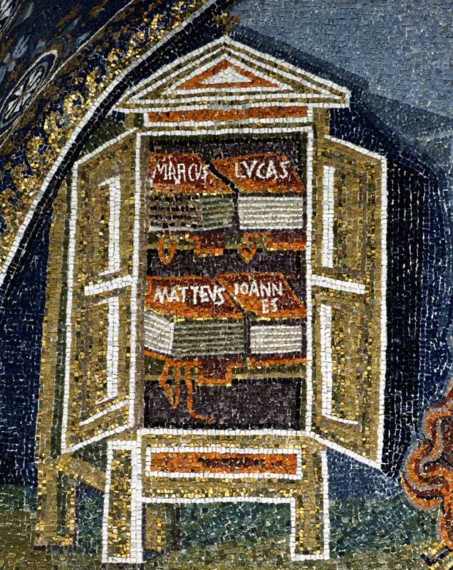 Mausoleum of Galla Placidia in Ravenna : lunette of the martyrdom of St Lawrence (detail)