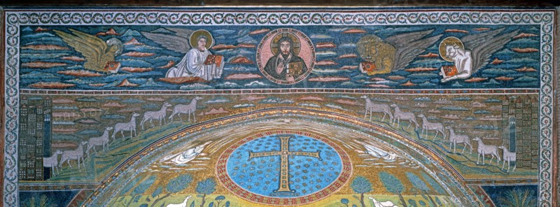 Basilica of Sant'Apollinare in Classe, Ravenna, frieze, arch, and upper part of the apse