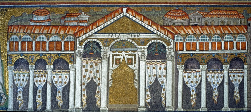 Basilique Sant'Apollinare Nuovo à Ravenne : palais de l'empereur Théodoric le Grand