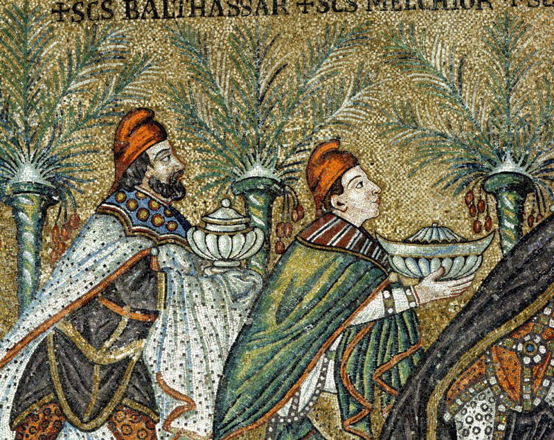Basilica of Sant'Apollinare Nuovo, Ravenna: the procession of the Magi (detail)