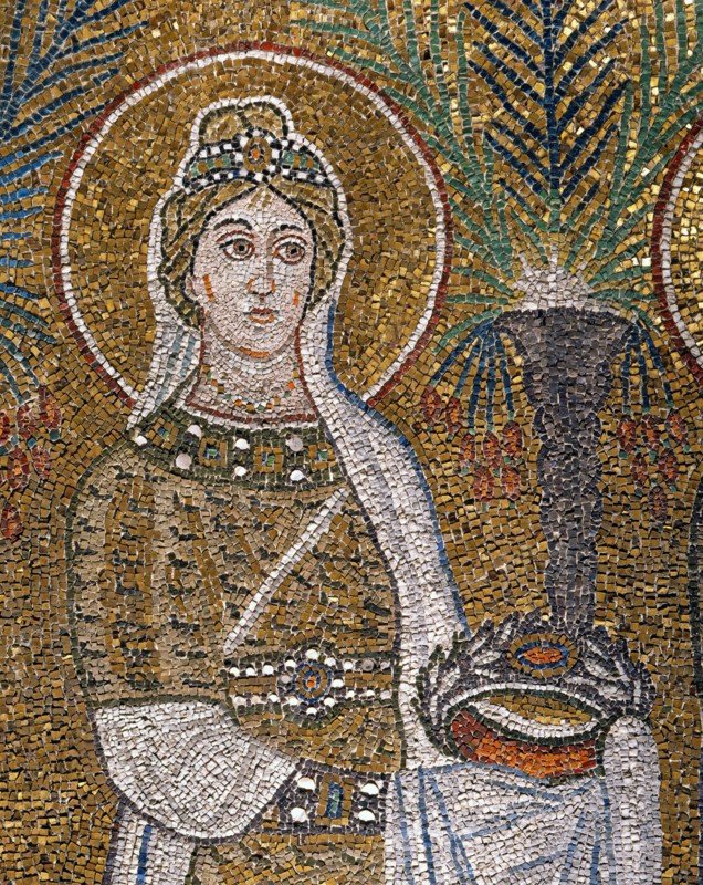 Basilique Sant'Apollinare Nuovo à Ravenne : la procession des Vierges martyres (détail)