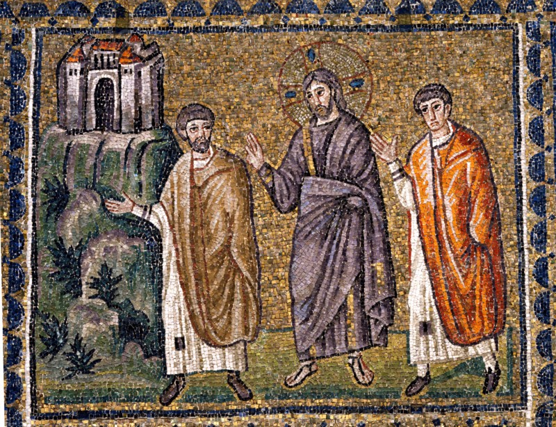 Basilica of Sant'Apollinare Nuovo, Ravenna: Jesus and the Emmaus Pilgrims