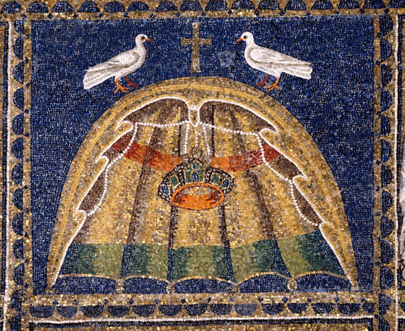 Basilica of Sant'Apollinare Nuovo, Ravenna: mosaic of the frieze above the windows