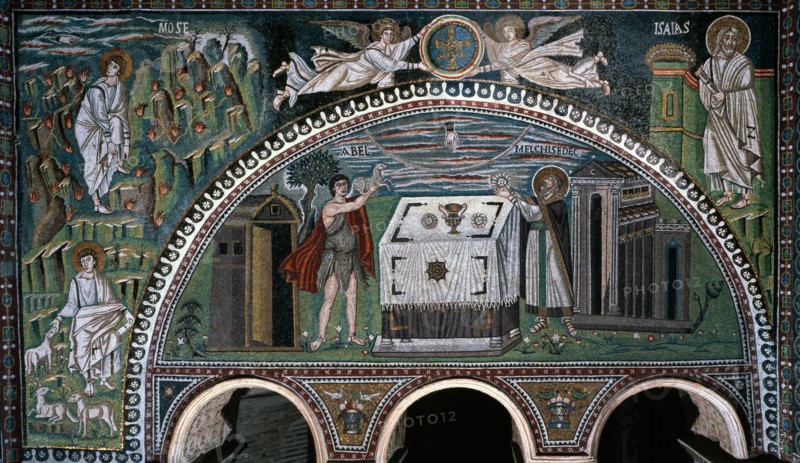 Basilique San Vitale à Ravenne : décor de la lunette (détail)