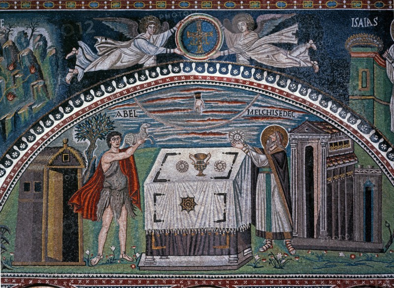 Basilica San Vitale in Ravenna: decoration on the lunette (detail)