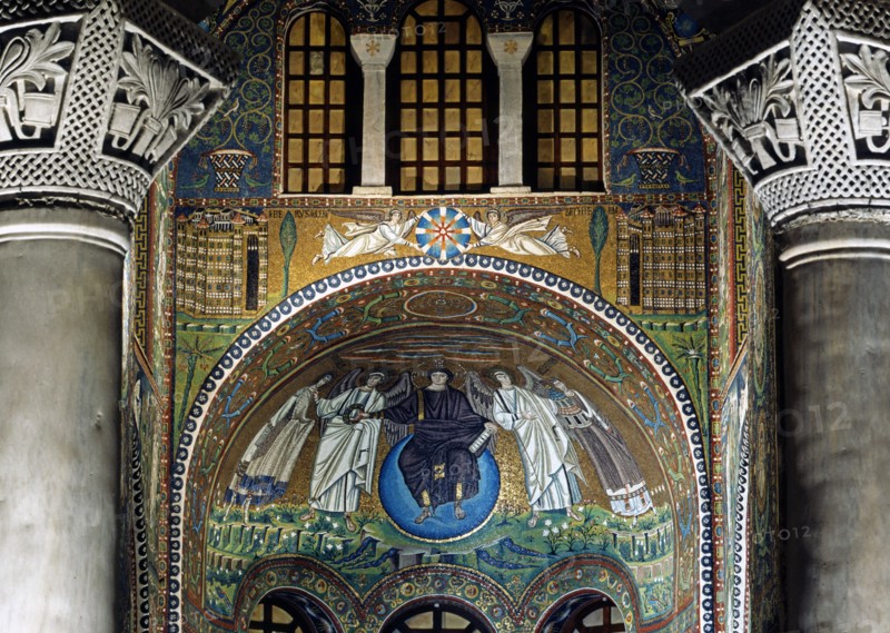 Inside view of the San Vitale Basilica in Ravenna