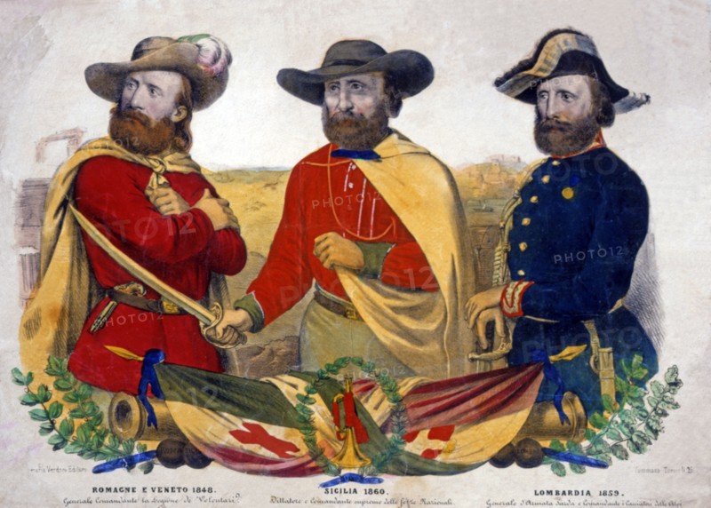 Les trois moments de Garibaldi en Italie