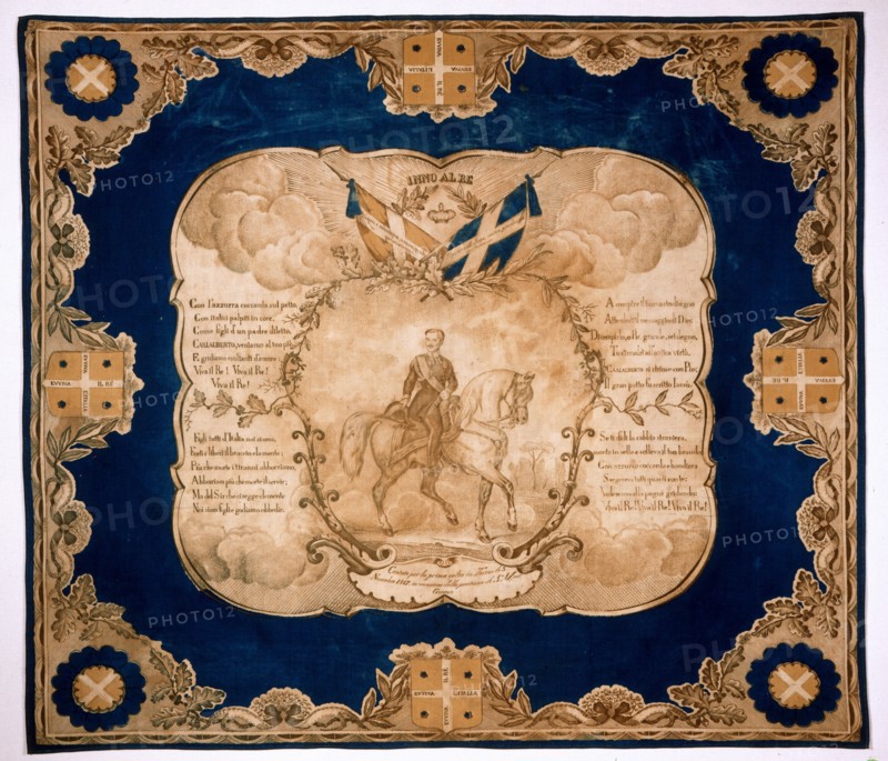 Foulard patriotique commémoratif du Roi Charles Albert de Savoie