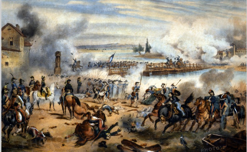 La bataille de Lodi, le 1er mai 1796. L'armée de Bonaparte contre les Autrichiens.