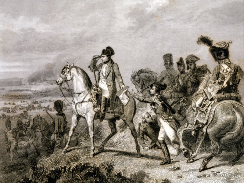 Napoléon à la bataille de Wagram, le 22 Mai 1809