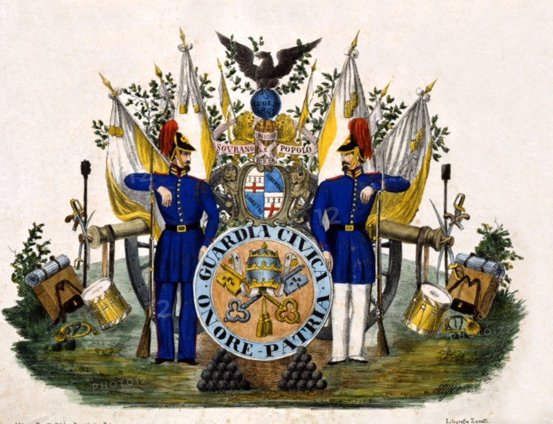 La garde Civile de Bologne. "Onore e Patria" (Honneur et Patrie)