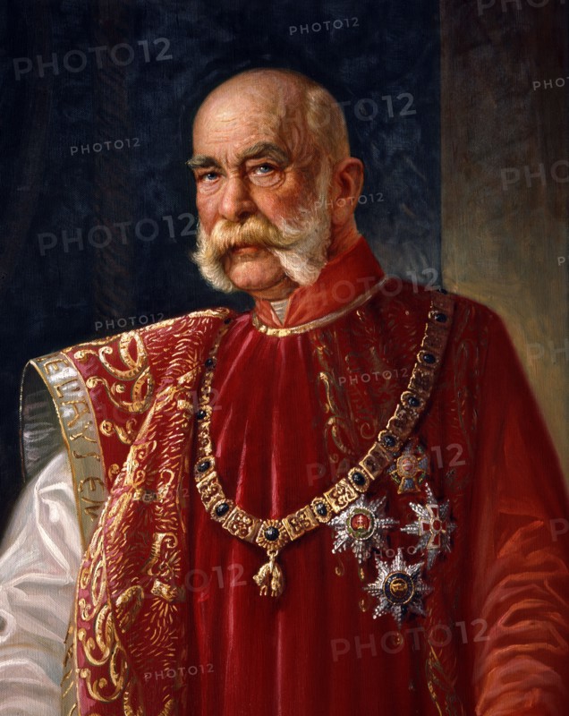 Portrait of Franz Joseph I of Austria in imperial costume (detail)