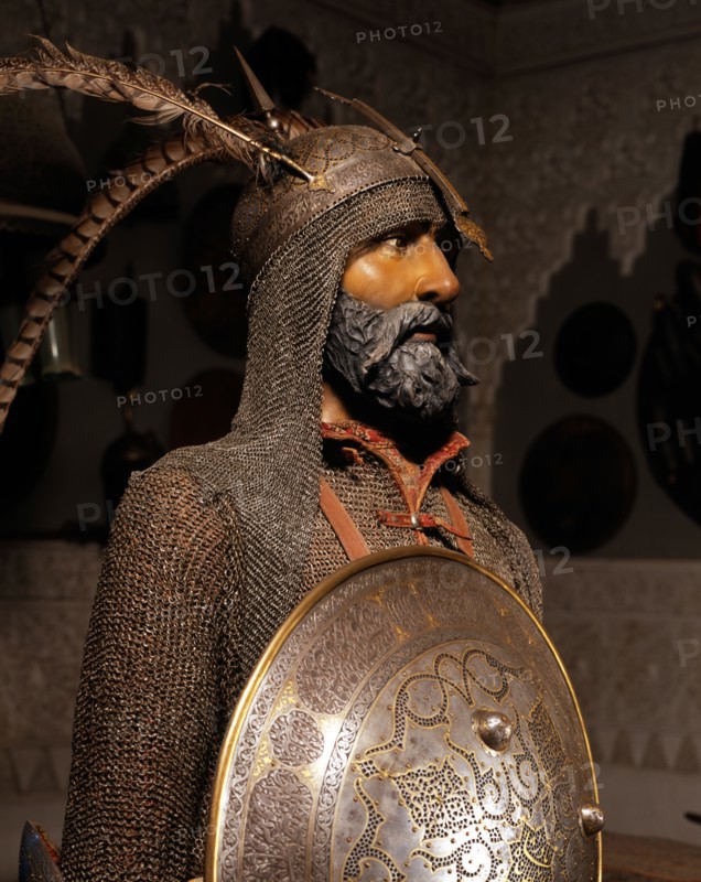 Armure de chevalier persan sur son cheval (détail)