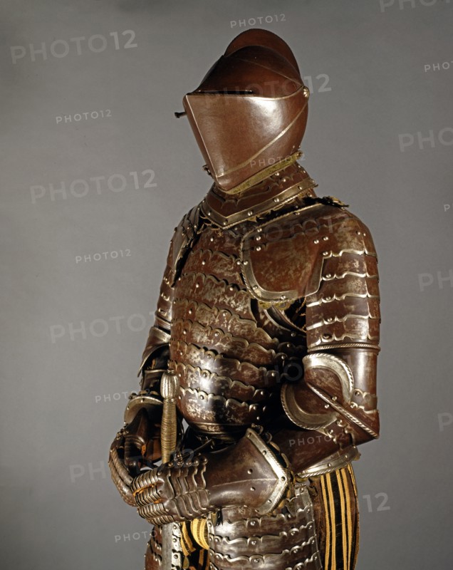 Armure de soldat à cheval "alla leggera" en acier bruni (détail)
