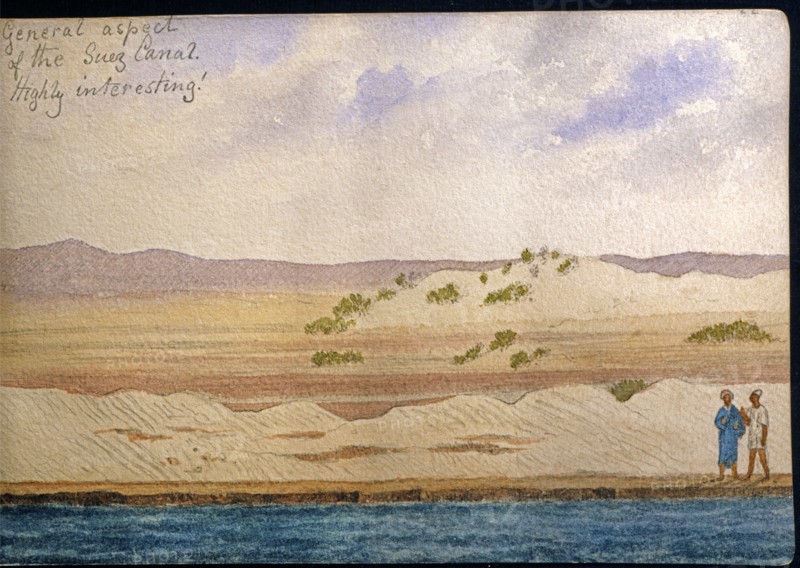Le vrai aspect du Canal de Suez dessiné par Frederick Stibbert