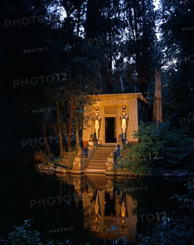 Small Egyptian temple sponsored by Frederick Stibbert for Villa Stibbert Park in Florence