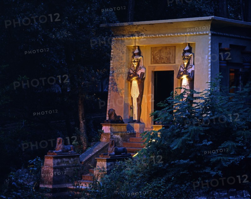 Small Egyptian temple sponsored by Frederick Stibbert for Villa Stibbert Park in Florence