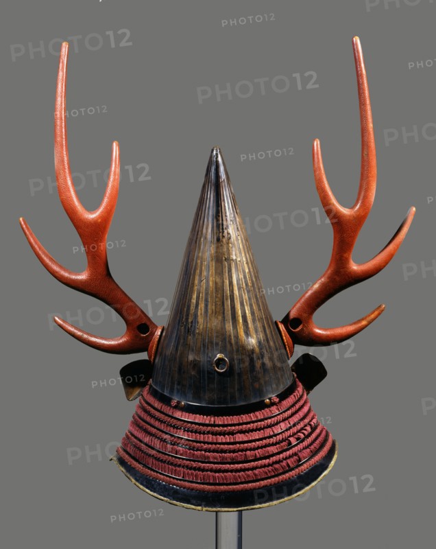 Casque japonais à cornes de cerf