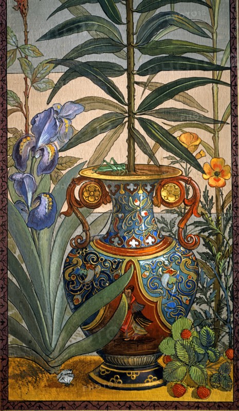 Porte du musée Stibbert peinte par Frederick Stibbert (détail)