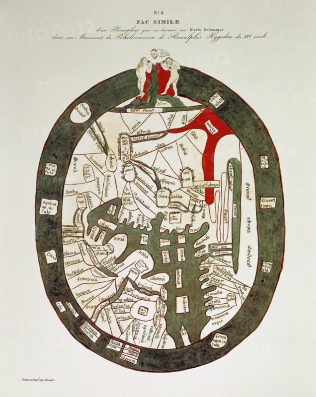 Facsimile of a 14th century planisphere
