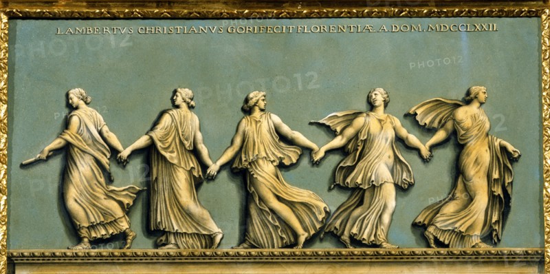 Stucco panel decorated with "La danse des heures"