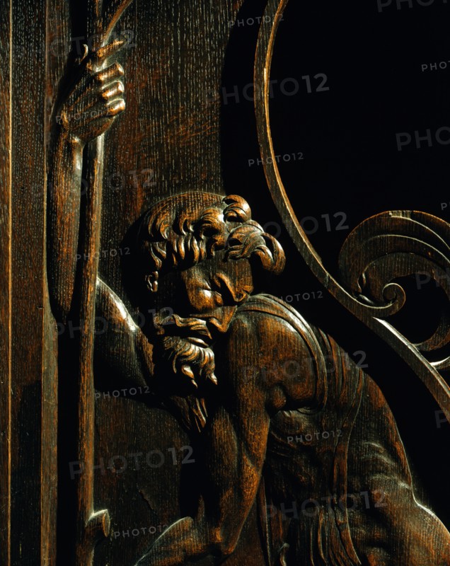 Stalle en bois sculpté de l'église du monastère des Hiéronymites de Lisbonne