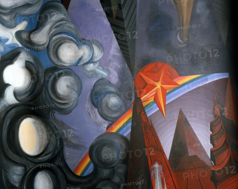 Siqueiros, In the sky of the future, the red star and the rainbow
