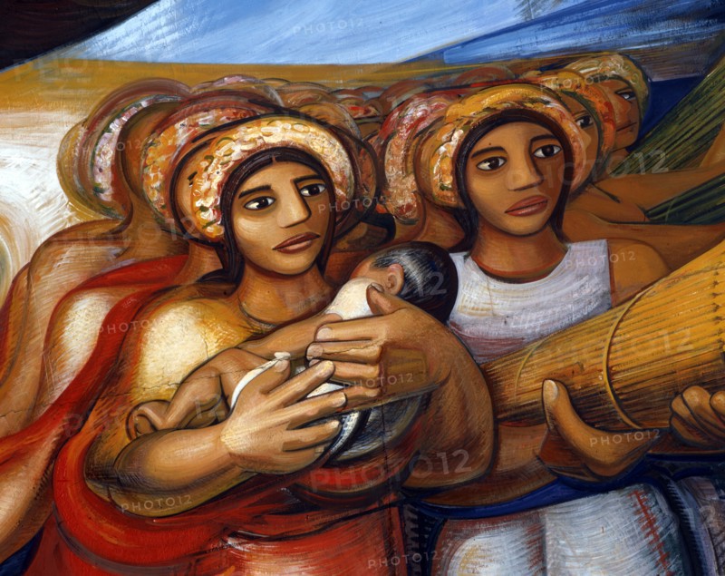 Siqueiros, Mexican women bearing the fruits of their labour, claim their rights