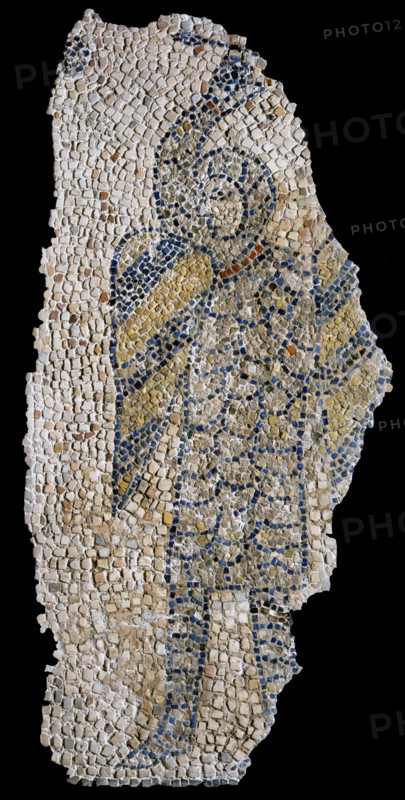 Mosaic: Soldier of the 4th Crusade with shield, chainmail and spear