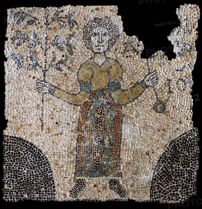 Mosaïque : Représentation de la légende d’Eve et l'Arbre cosmique de la Bible