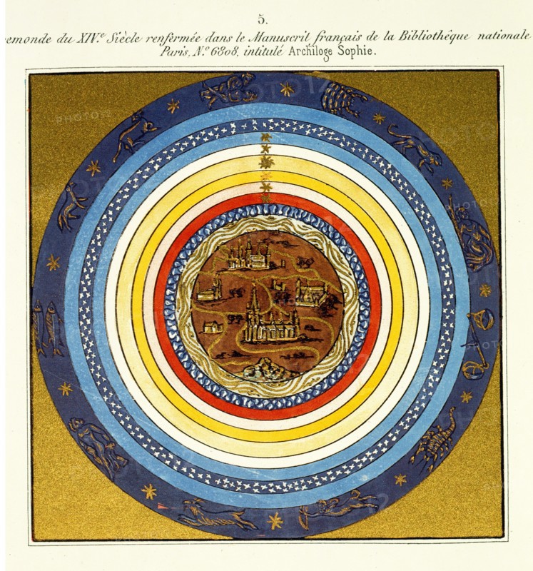Reproduction of the 14th century world map "Archiloge Sophie"
