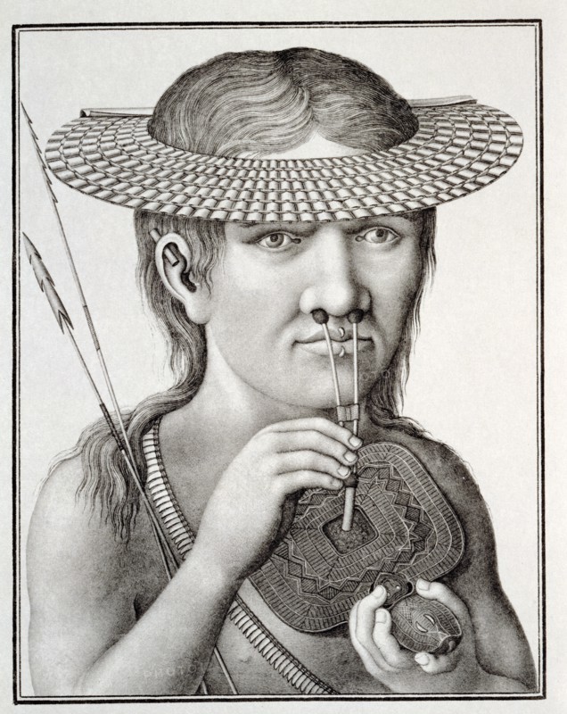 Mahue Indian taking hallucinogenic substances