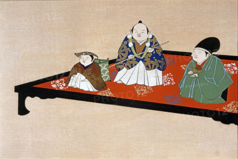 Kamisaka Sekka, "Famille japonaise dans un intérieur"