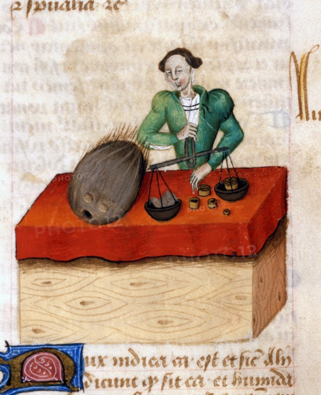 "Tractatus De Herbis", The seller of "Nux Medica" nutmeg