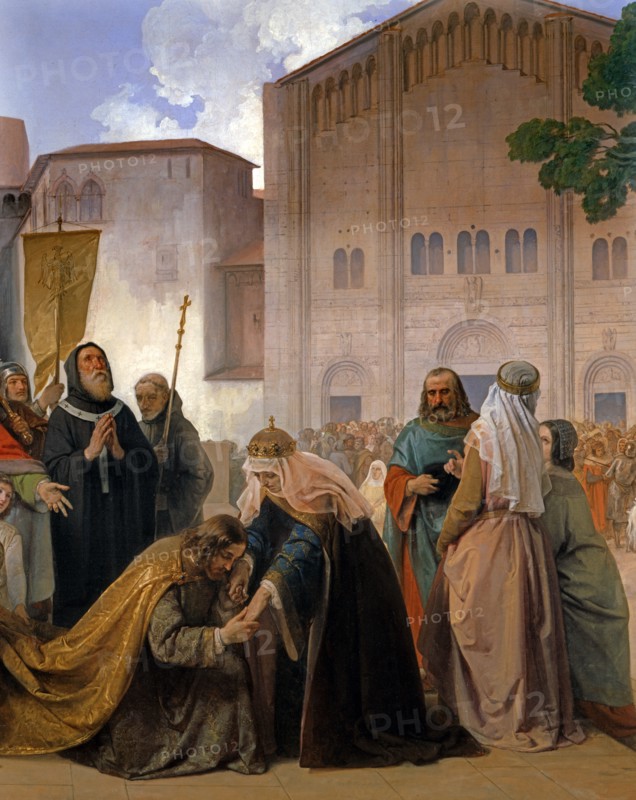 Hayez, La Réconciliation de Otton II avec sa mère Adelaide de Bourgogne (détail)