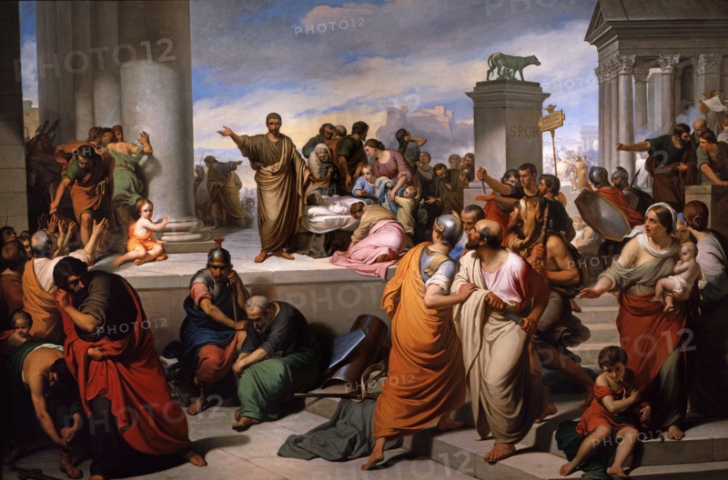 Giacomelli, Brutus shows the people of Rome the corpse of Lucrece