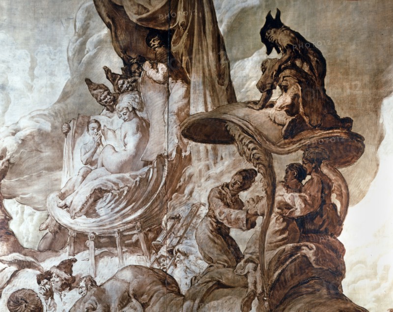 Sert, La reine de Saba part avec son cortège, pour aller rencontrer le roi Salomon (détail)