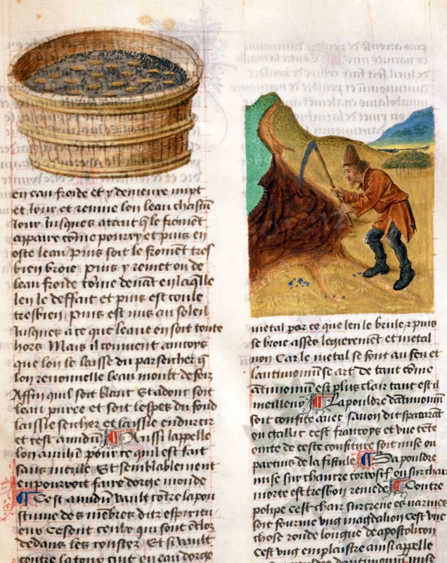 Miniature française, La recherche des métaux dans les montagnes