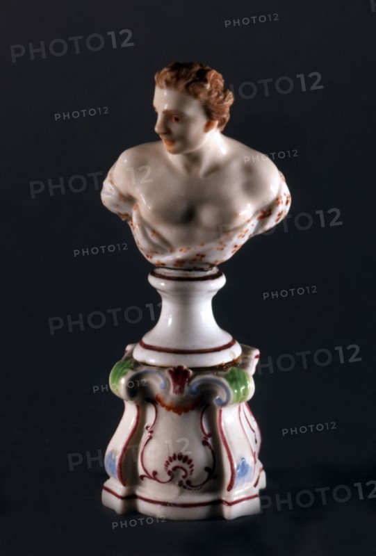 Bust of a man on a pedestal