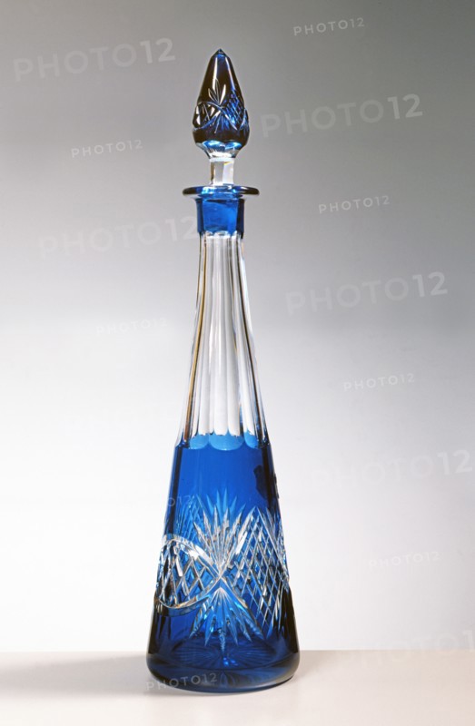 Blue crystal liqueur bottle