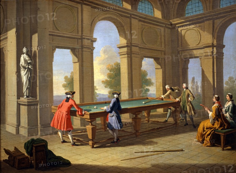 Zocchi, Nobles au jeu de billard.