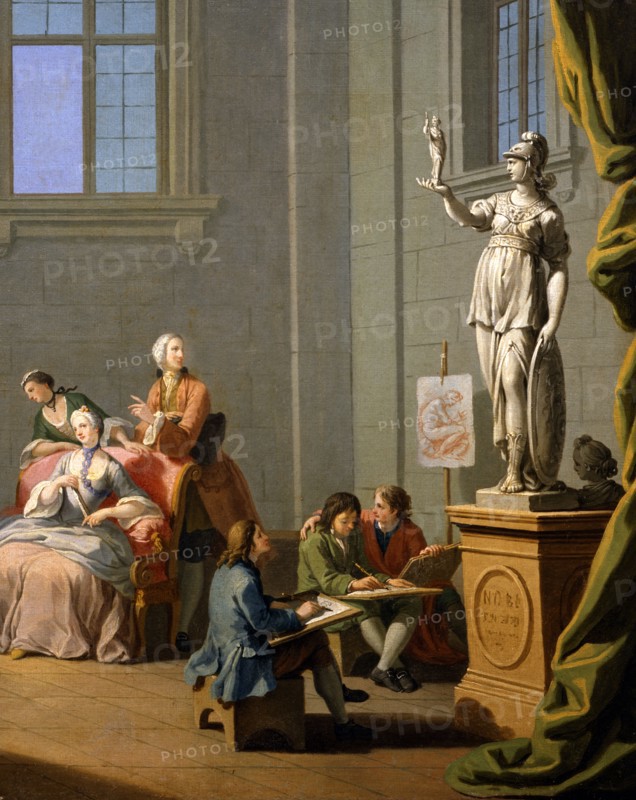 Zocchi, The Arts: Painting. Detail: Students.