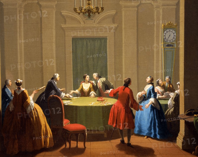 Zocchi, Les heures du jour : La nuit. Détail : Les joueurs des cartes.