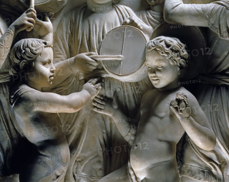 Cantoria. Marble relief of the choir of the Florence Cathedral choir