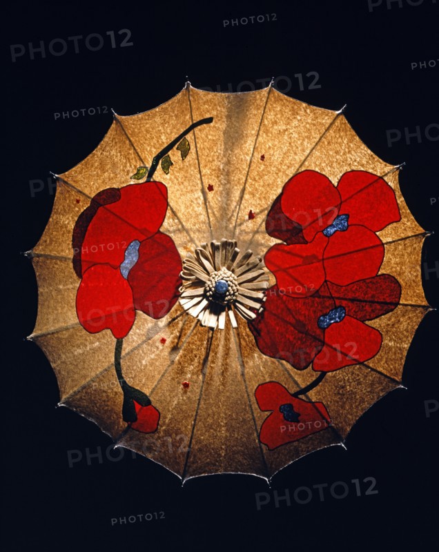 Felt umbrella with flower decoration